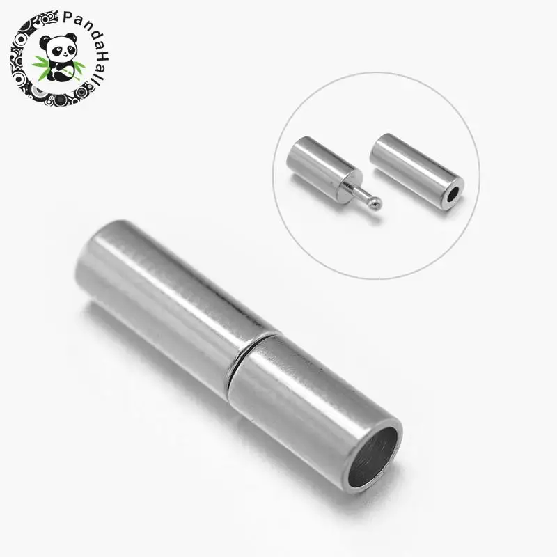 

Tube Brass Bayonet Clasps Jewelry Findings for DIY Wholesale Platinum Nickel Free,17x4mm, Hole: 3mm ,200Sets