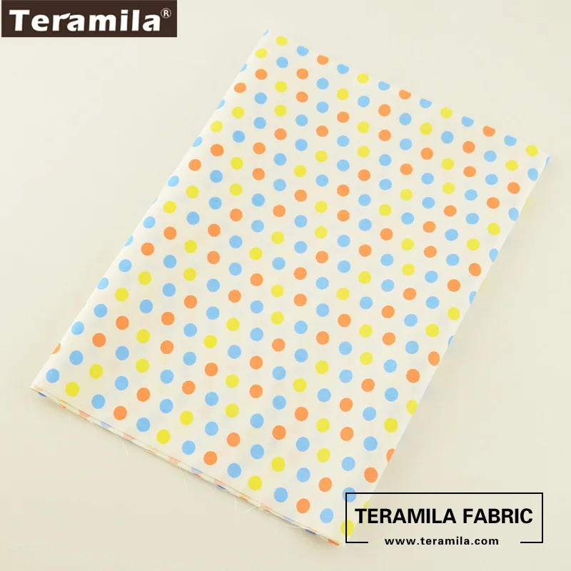 Teramila Cotton Fabric Printed Colorful Dots Designs Tissue Material DIY Quilting Patchwork Pillow Baby Cloth Dress Decoration|design material|cotton