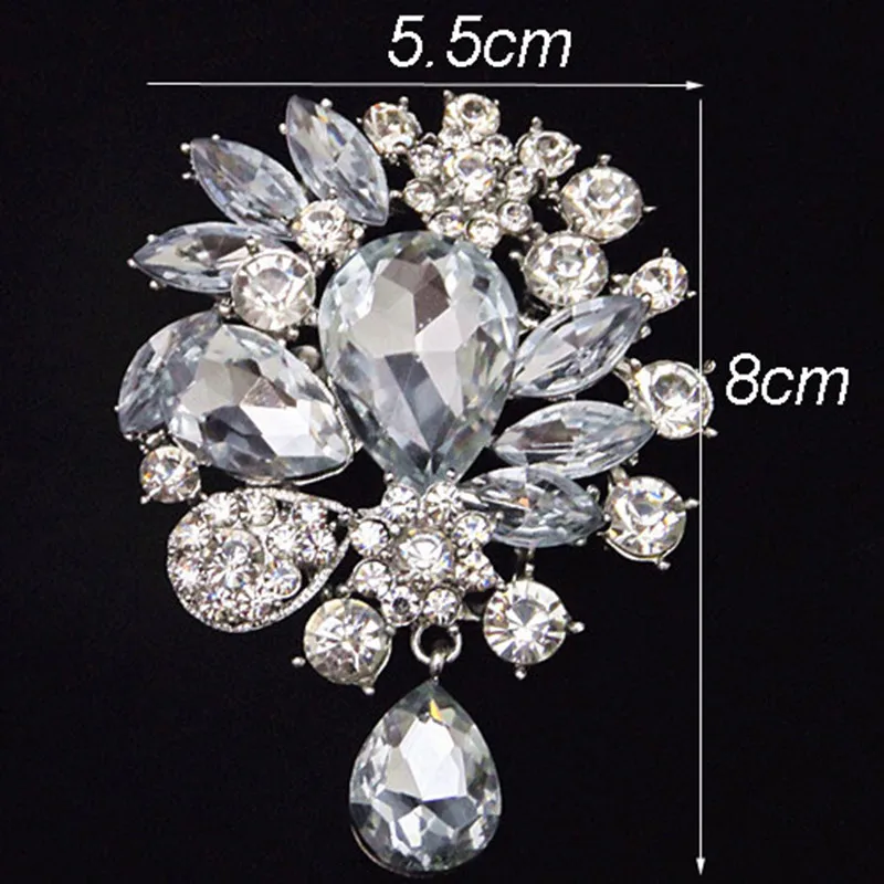 Заводская низкая цена! Большая Хрустальная капля свадебное платье булавка брошь