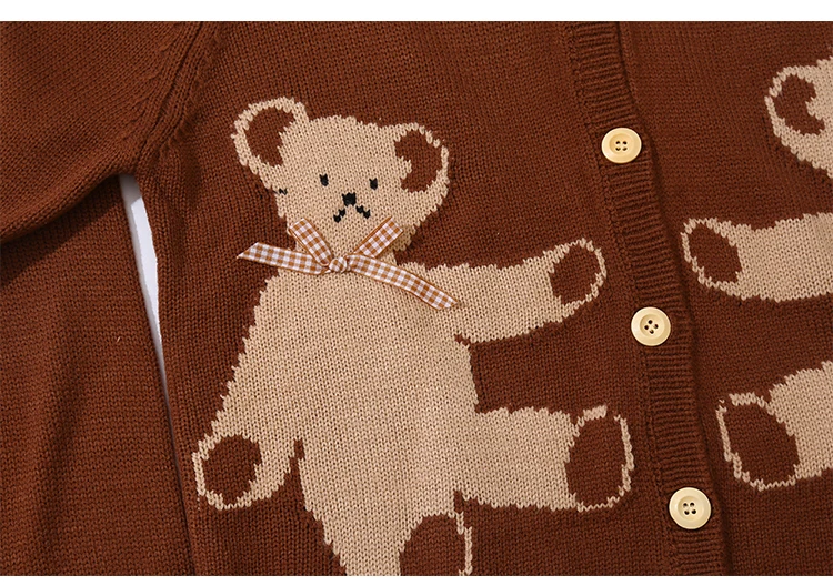 Японский винтажный Женский Осенний вязаный кардиган коричневый свитер пальто