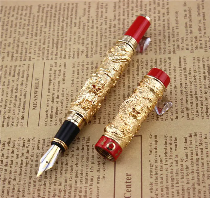 

Ручка перьевая JINHAO, металлическая карандаш с драконом, материал для школы и офиса, учебы, подарок для бизнеса, 007