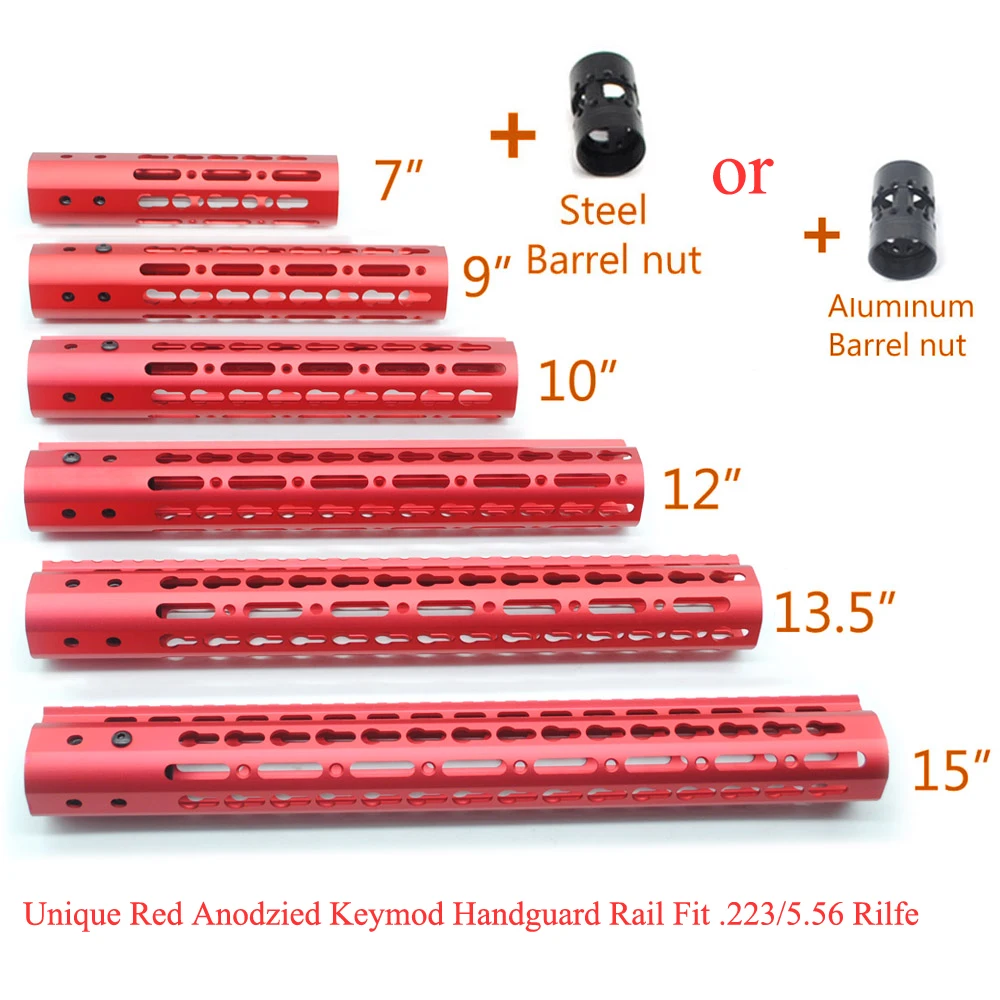 Красный анодированный 7 'Ə'' 10 '཈'' 13 5 'ཋ'' дюймовый Keymod Handguard Rail