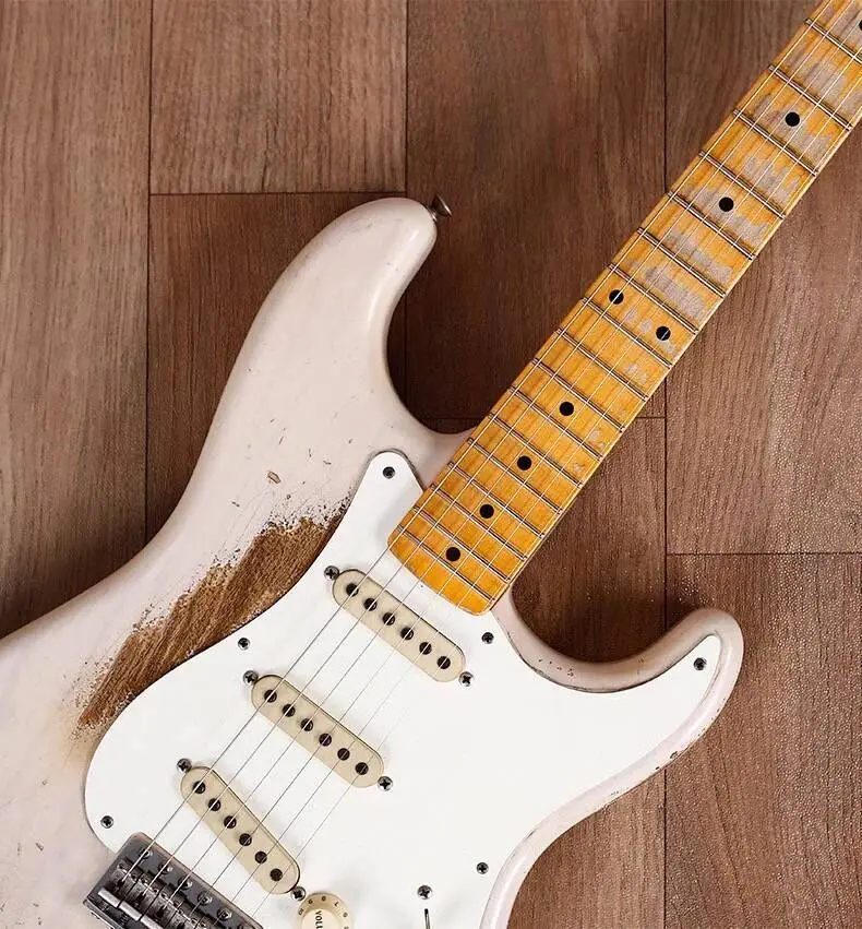 Оптовая продажа Новый фен st Custom shop. Розовый цвет ST электрогитара клен гриф Гитары