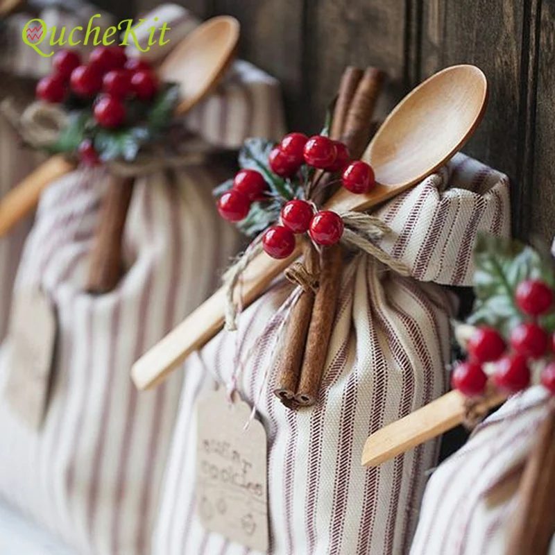 100 шт./лот искусственные цветы фрукты с тычинками вишни рождественские