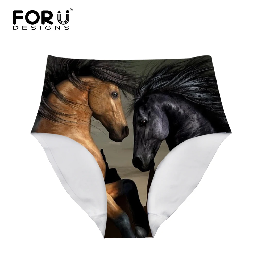 Женские трусы с высокой талией forujeans бесшовные комфортные 3D принтом лошади