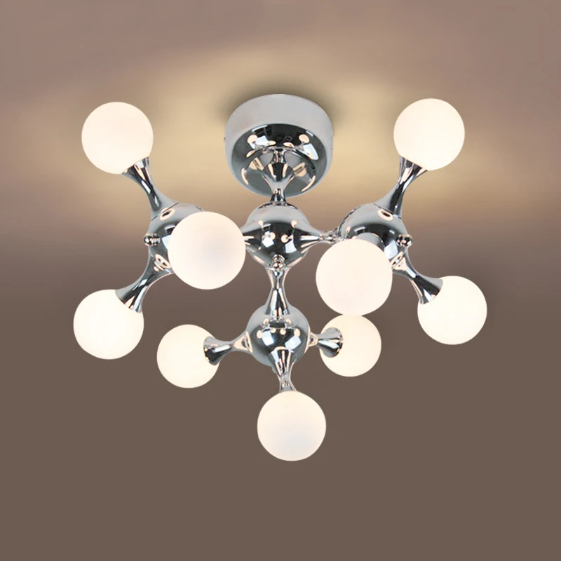 Светодиодный потолочный светильник в стиле пост-модерн лампа G9 со стеклянными