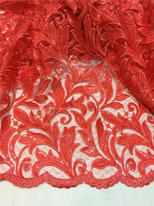 Высококачественная Белая нигерийская кружевная ткань 2017 с серебряными