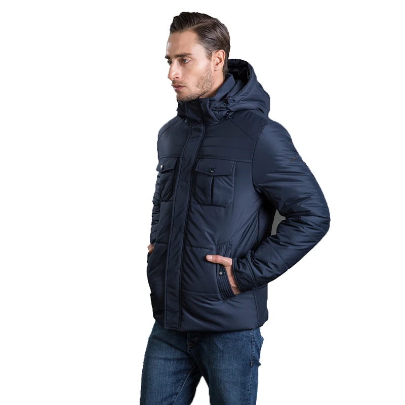 HERMZI 2022 High Quality Winter Jackets Men Fashion Autumn Jacket Coat Detachable Hood European Size Navy Blue Free Shipping