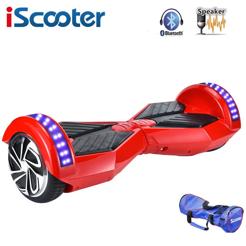 IScooter Ховерборд 8 дюймов Bluetooth 2 колеса самобалансирующийся электрический скутер