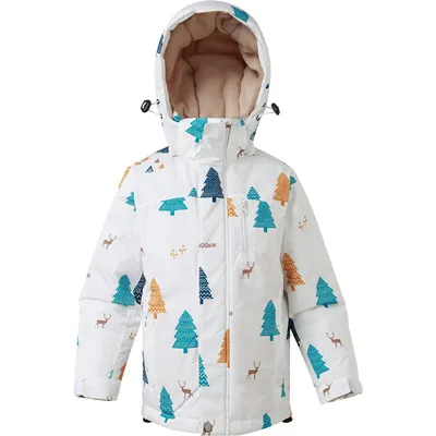 Белый Moomin/Новинка года; зимняя теплая куртка для девочек с хлопковым наполнителем; Водонепроницаемая зимняя куртка из плотной шерстяной ткани; детская куртка с капюшоном - Цвет: Белый