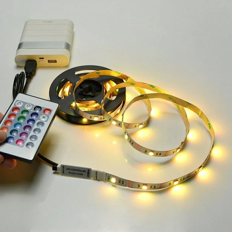 DC 5V USB мощность RGB пульт дистанционного управления Светодиодная лента 3528 SMD ТВ Настольный ПК экран подсветка и светильник 0,5 m 1m 2m bande de светодиодный