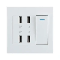 new 4 usb wall mobile phone charger with switch for iphone samsung htc home usb charging socket
