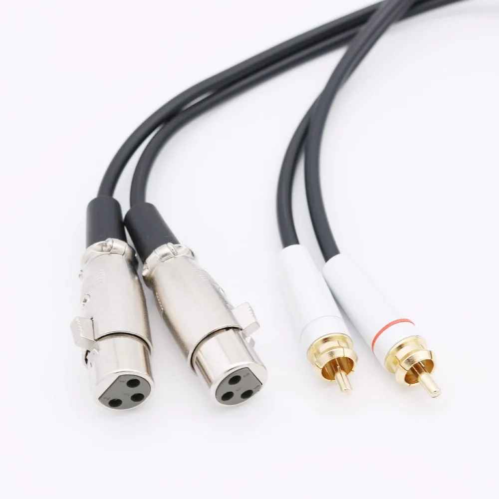 1 шт. 5Ft 2 XLR Female to RCA Male Phono Plug Dual Mixer Stereo Pro аудио кабель 5 м | Электроника