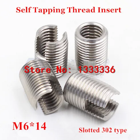 20 шт. вставная саморезная Резьба M6 * 1 0*14 (L) винтовая Втулка из нержавеющей стали 302