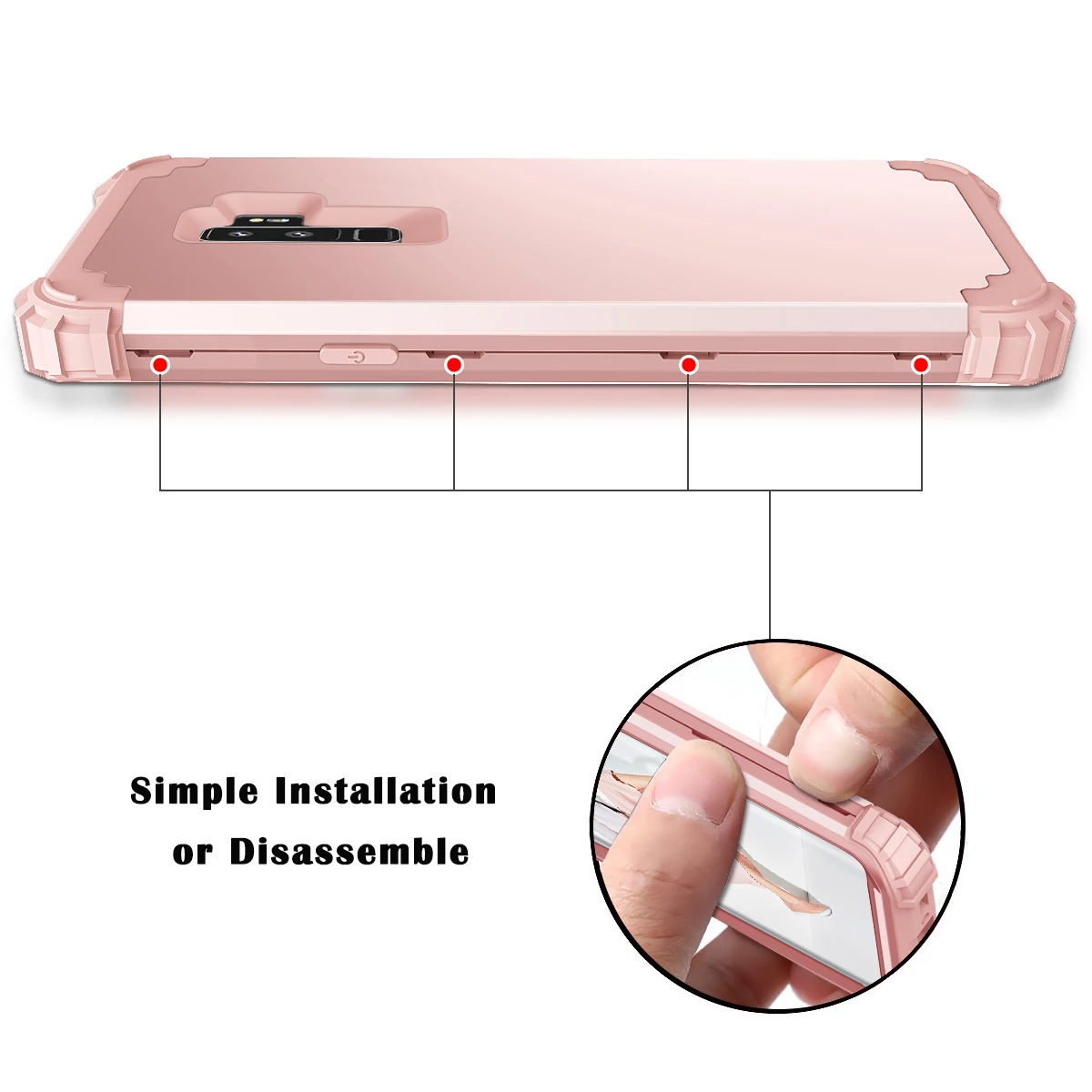 Shockproof Armor For Samsung Galaxy S9 Plus Note 9 S8 Case Full-Body Cover 3 in 1 Hybrid Hard PC &amp Soft Silicone Heavy Duty |