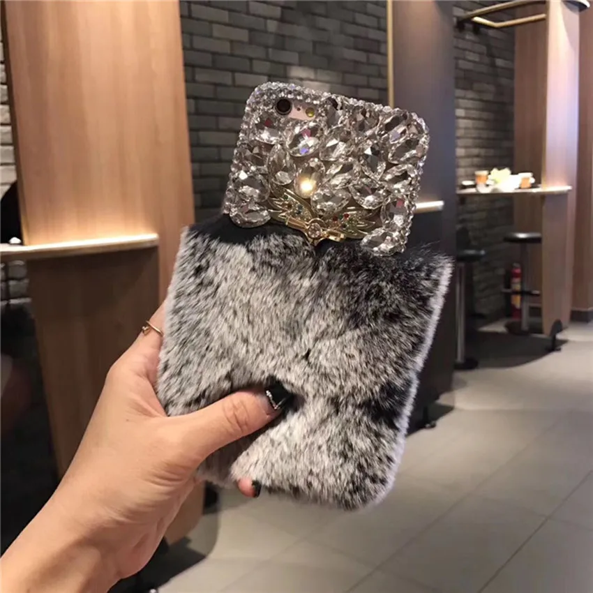 LaMaDiaa роскошный Теплый мягкий меховой чехол для телефона iPhone 11 12 mini Pro Max XR 6 6s 7 8