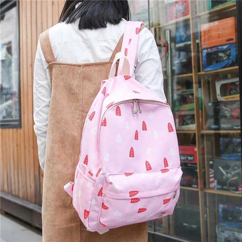 Augur холст Для женщин Рюкзаки школьный Симпатичные лист печати школьная