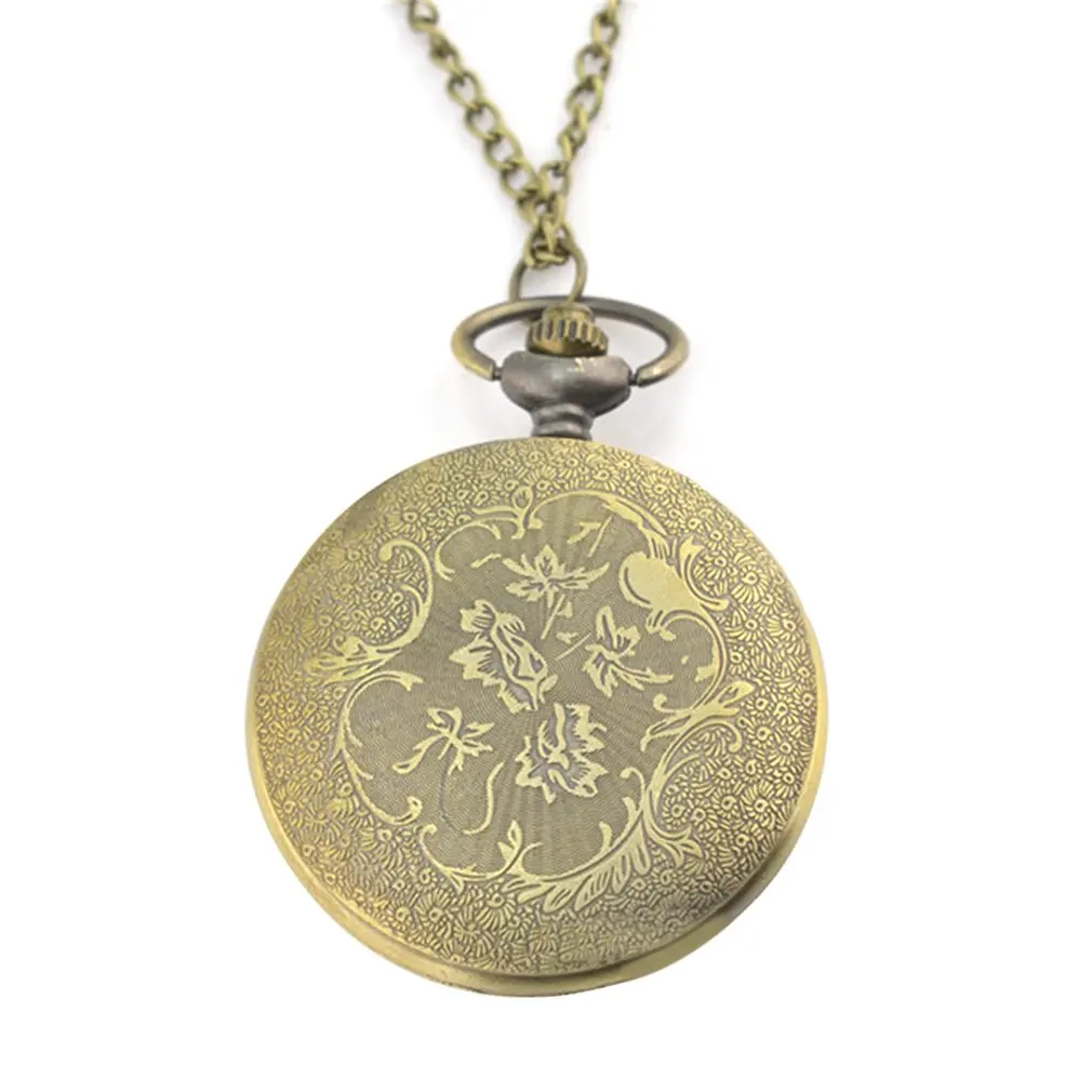 Lover's Bronze Vintage Antique Skull Head And Gun Pattern Pocket Watch Necklace Clock With Chain | Наручные часы