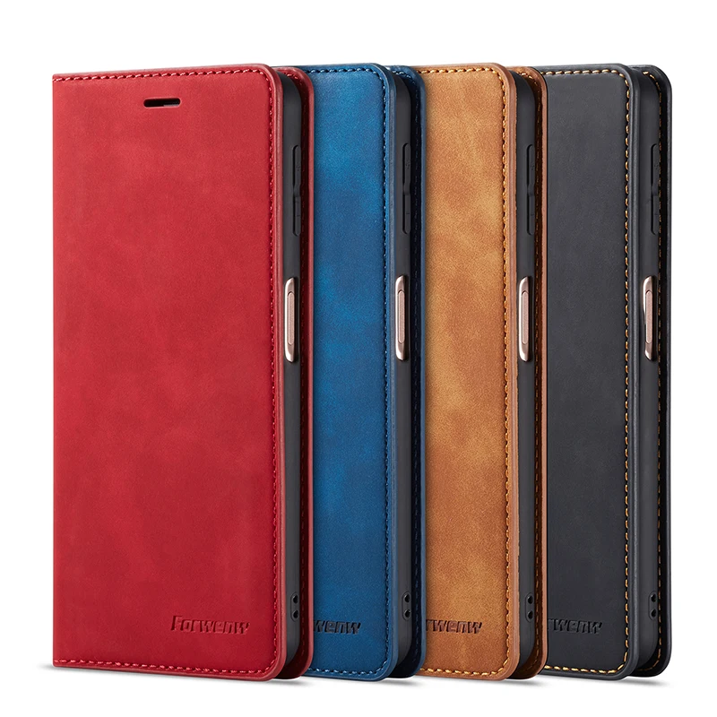 Кожаный флип чехол для samsung note 10 pro Note10 A50 A40 A70 A30 A20 2019 s10 S9 S8 Plus s7 A6 A7 A8 2018 Магнитный