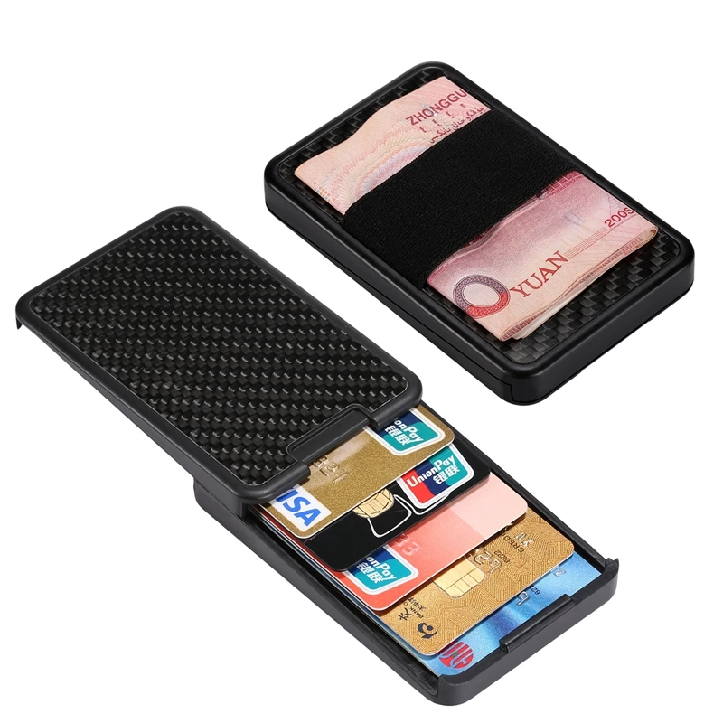 EASTNIGHTS бумажник из углеродного волокна Rfid мужской скользящий всплывающий ID