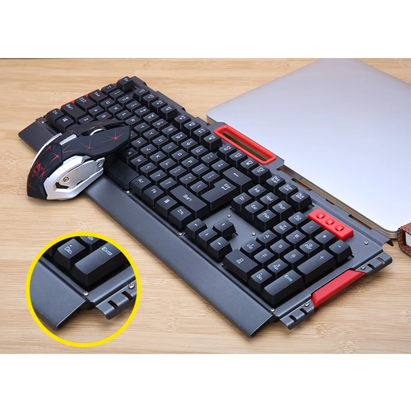 2 4G Беспроводная мультимедийная эргономичная Usb игровая клавиатура мышь