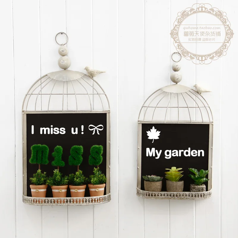Кованая птичья клетка в французском стиле ретро ностальгия доска для объявлений
