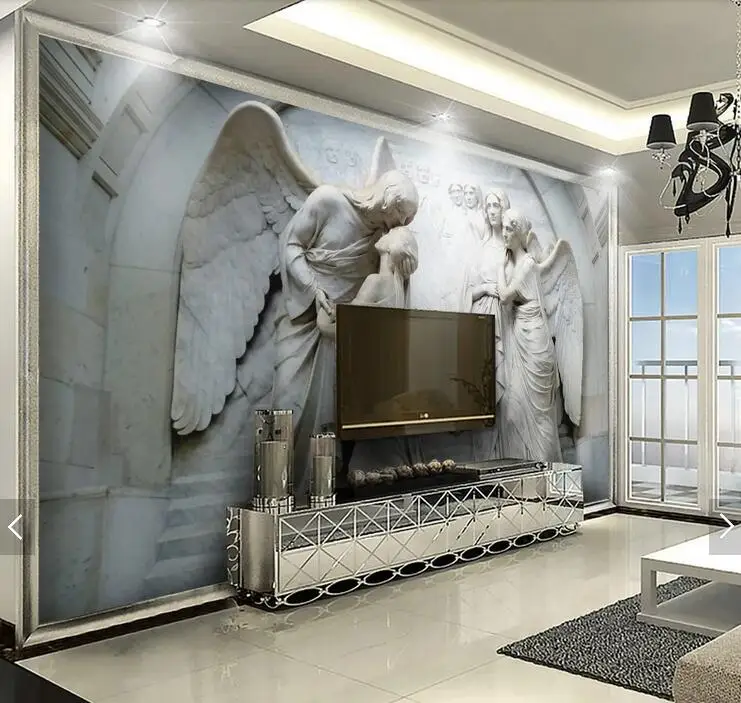 Custom 3D papel de parede classical religious figures angel murals for living room bedroom sofa background wallpaper | Обустройство