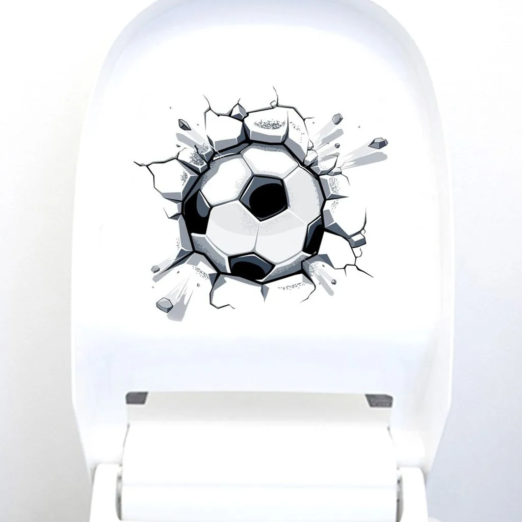 

Creative DIY 3D Football Toilet Seat Bathroom Sticker Home Refrigerator Wall Decal Art Door Stickers Home Decor Decals Child