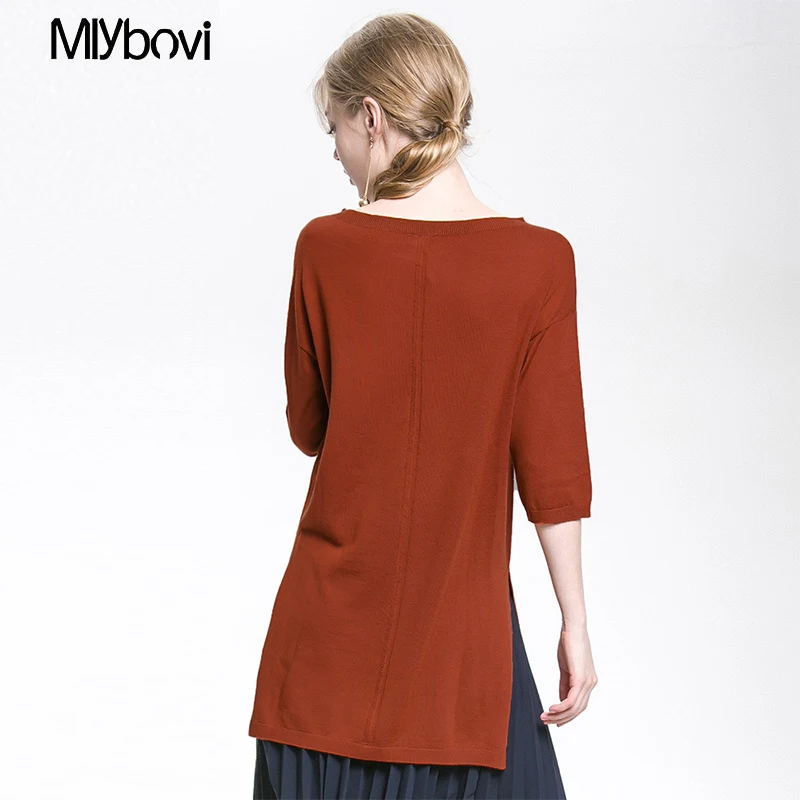

100% Woolen Sweater turtleneck winter knitted sweater Women Half sleeve loose Green/red pullover female warm casual jumper 2018