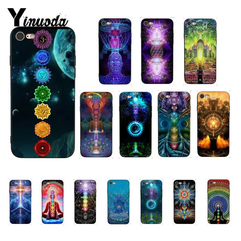 Yinuoda Мандала чакра настаиваем Йога Новинка Fundas чехол для телефона iPhone 8 7 6 6S Plus 5 5S SE