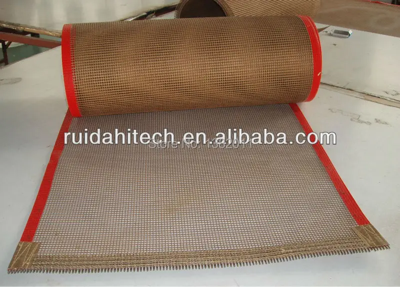 Heat resistance ptfe teflon coated fiberglass mesh conveyor belt |