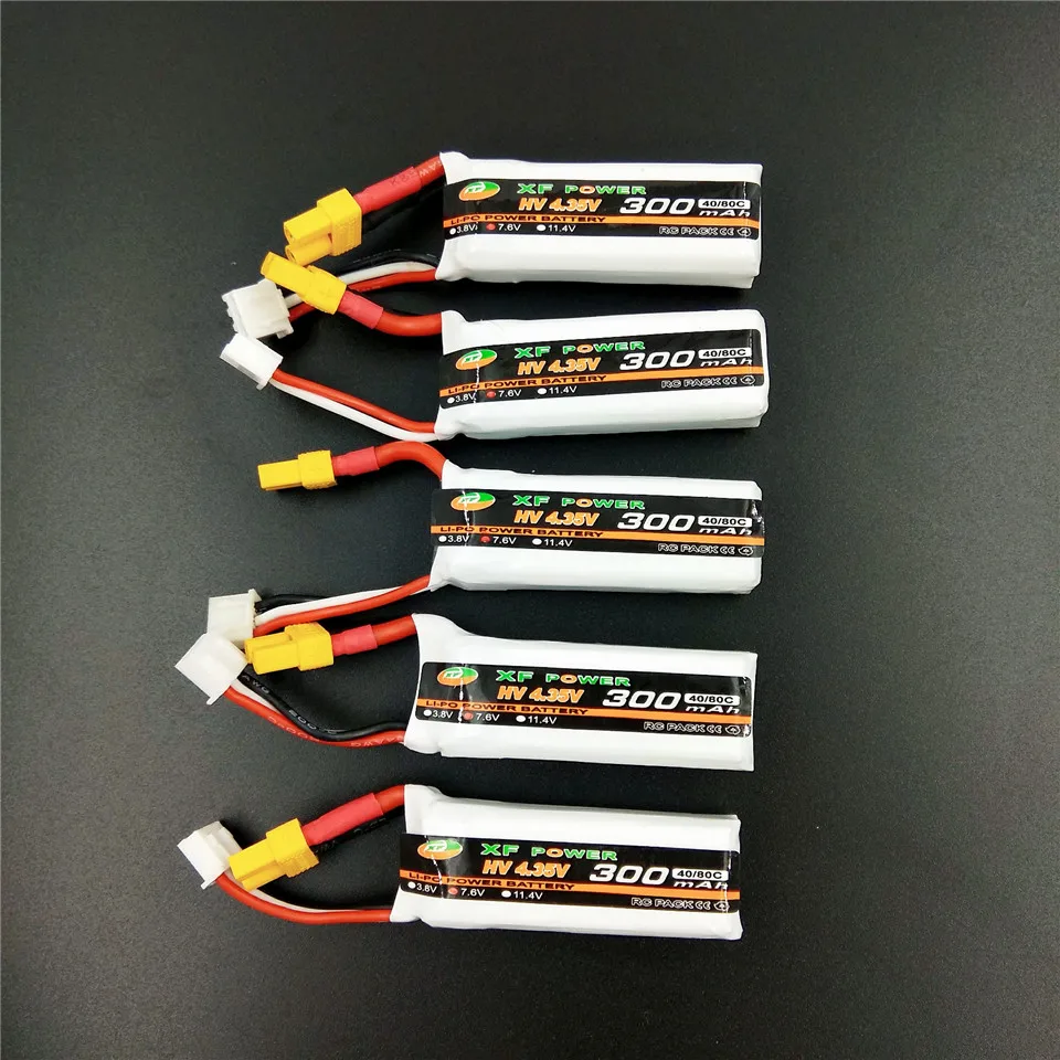 300 мАч HV Lipo 2S 7 6 v 3S 11 4 V Lihv 80C литиевая батарея для Happymodel Mobula HD V3 FPV RC Drone Whoop|Детали и