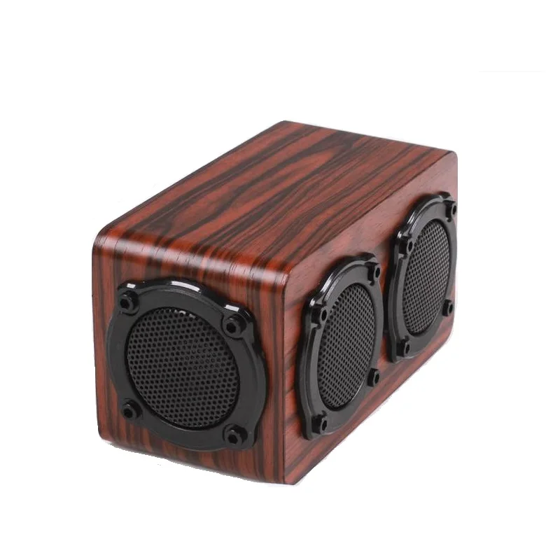 Деревянный Bluetooth динамик беспроводной двойной громкий es Dual Bass вибрационная