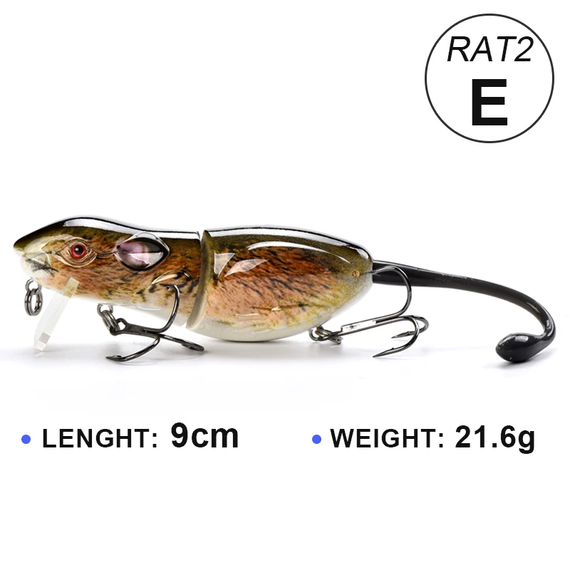 RAT Lure 2-04 1 шт. Рыбалка приманки реалистичные Мышь Crankbait яркие Плавание приманки 9 см 20,5 г 3D глаза реалистичные приманки воблер снасти Рыбалка кремния - Цвет: RAT Lure 2-04