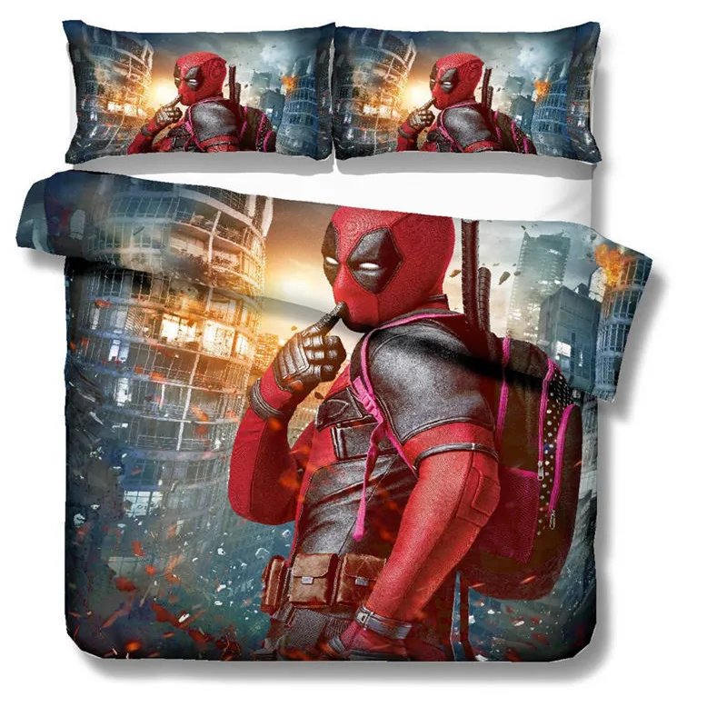 5 Комплект постельного белья Marvel Дэдпул 3D для взрослых мальчиков Декор детской комнаты пододеяльник наволочки постельное белье подарки - Цвет: 5