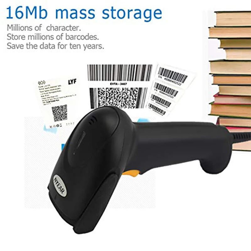 NT800U ручной Проводной USB сканер штрих-кода CMOS 1D 2D QR считыватель непрерывное