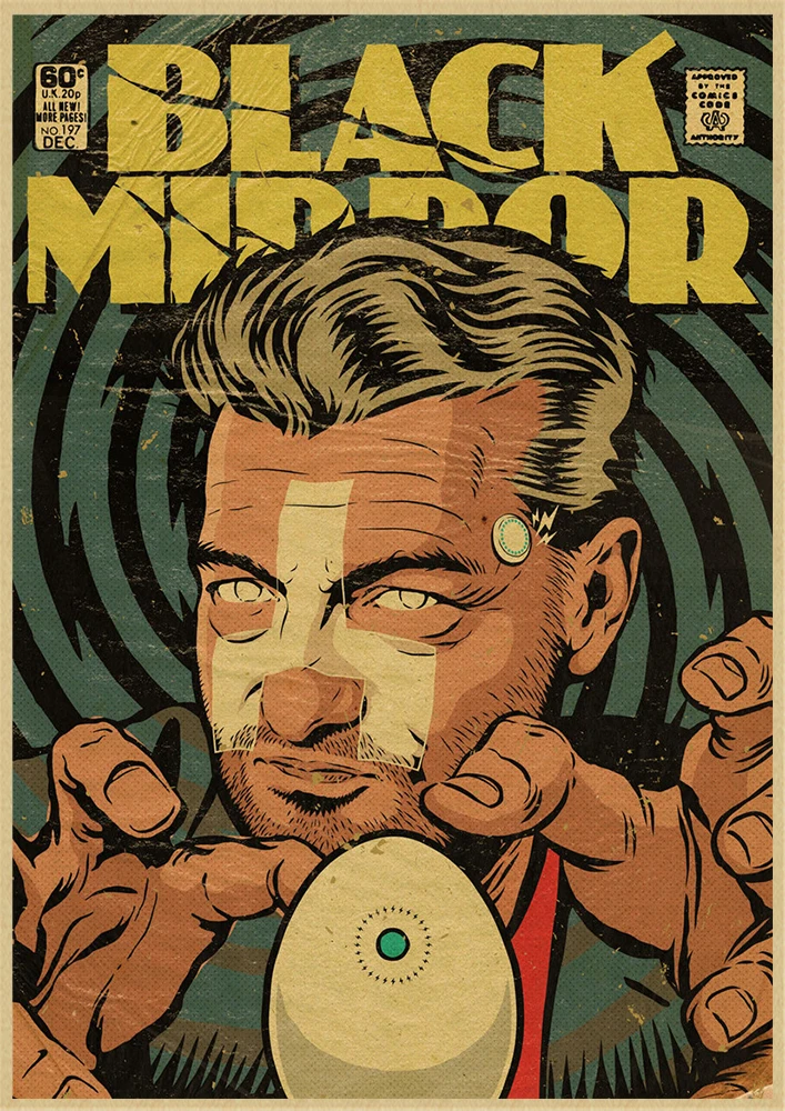 Classic Movie Black Mirror Vintage Kraft Paper Poster Good Quality Painting Retro Poster For Home Bar Wall Deco - Цвет: Розовый