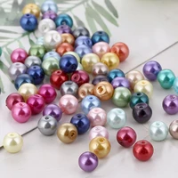 mulit matt color round imitation garment pearl with holes for diy art necklace fashion jewelry making accessories 4681012mm
