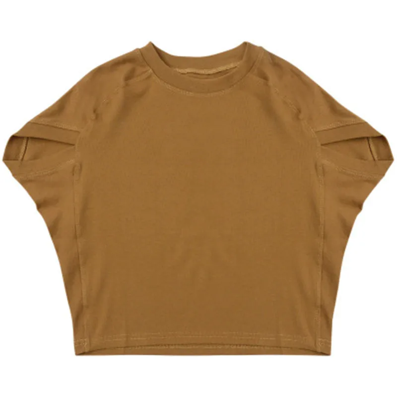 Детские футболки для девочек летние однотонные с рукавами летучая мышь