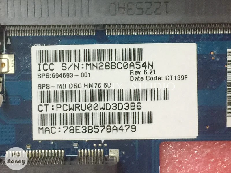Материнская плата NOKOTION 694693 001 6050a2493101 для ноутбука HP CQ45 450 1000 2000 HM75 HD7450/1 Гб