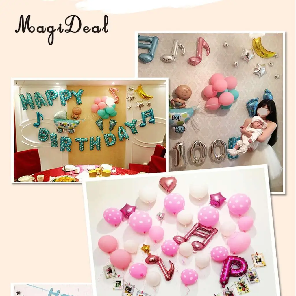 

MagiDeal, новинка, 10 шт., одна музыкальная нота, фольгированный шар, для концерта, свадьбы, дня рождения, выпускного, для сцены, Декор, 6 цветов на в...