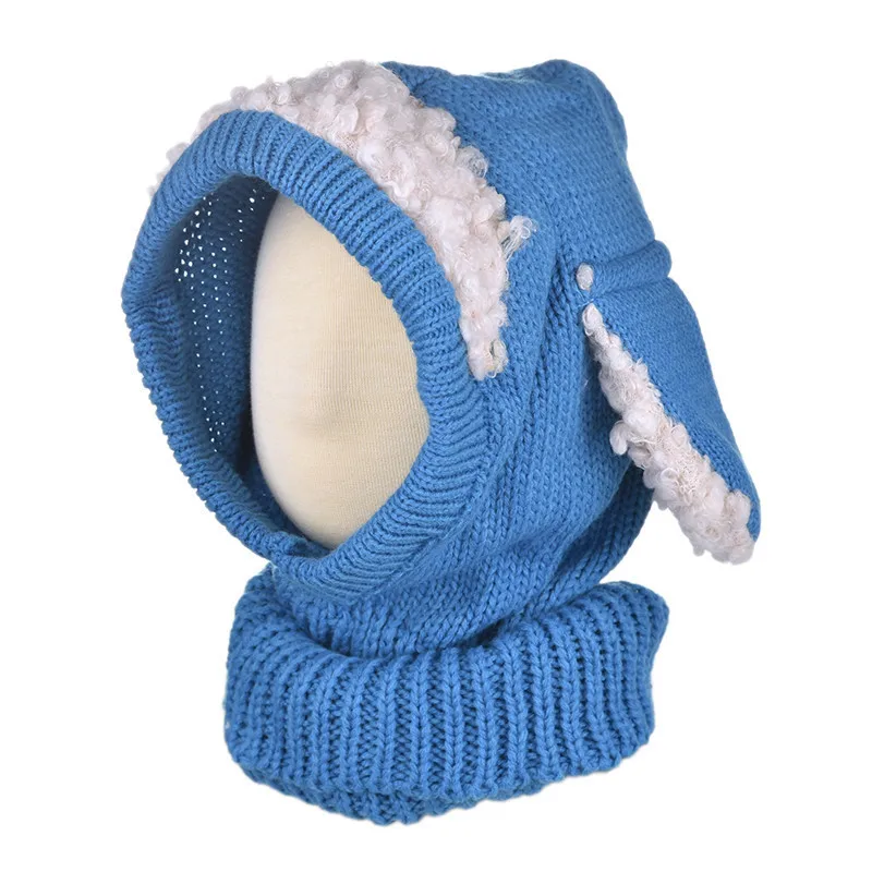 GF0048003 Горячая Распродажа дети милые вязаная шапка плащ шарф Мода Earflap Bunny Ears рукавом Теплый Кепки для ребенка - Цвет: GF0048003