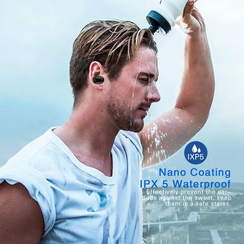 Langsdom мини беспроводные наушники 9100 TWS водонепроницаемые Bluetooth с микрофоном