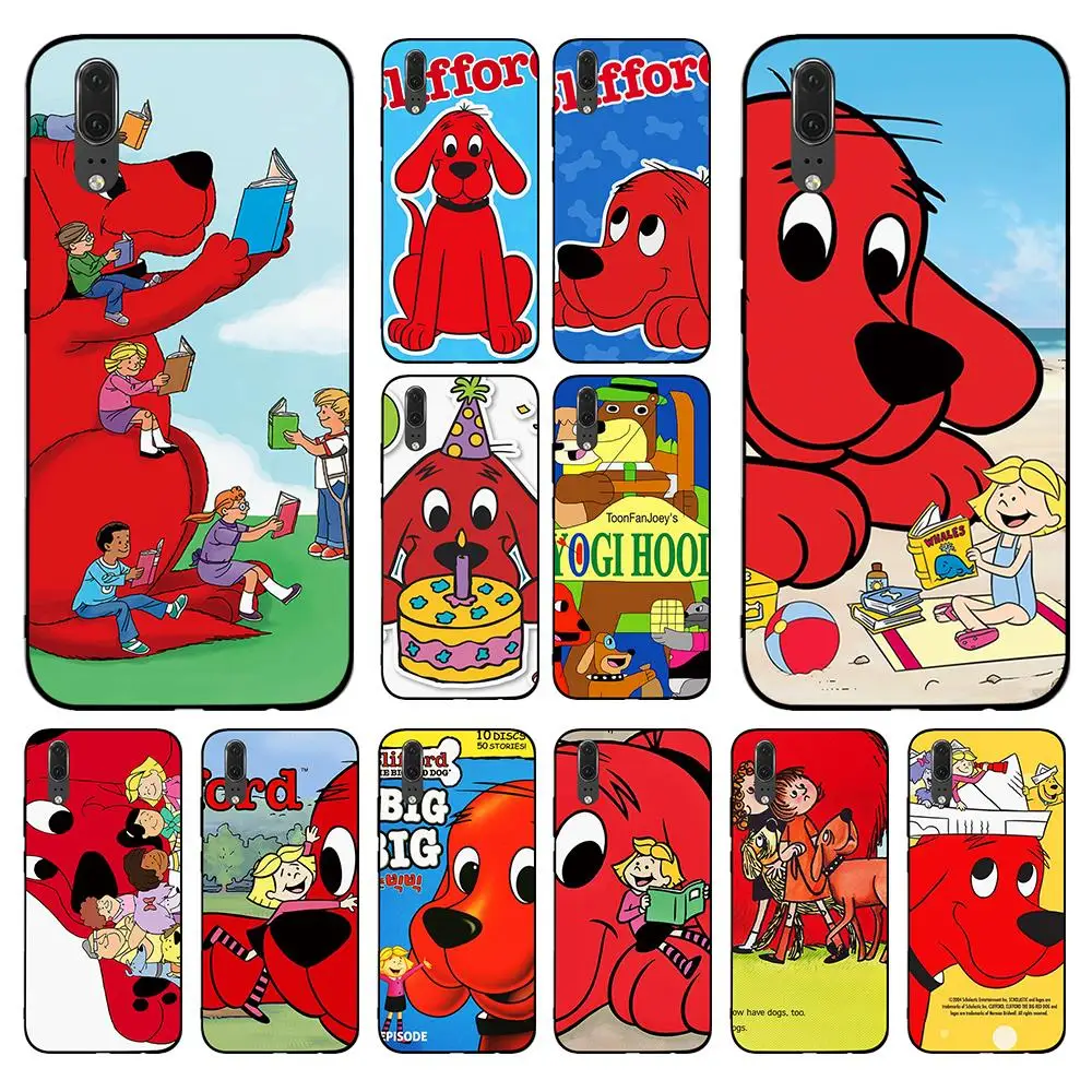 Мягкий чехол Clifford the Big Red Dog для Huawei Y6 Y7 Y9 Prime 2017 2018 2019 Nova 2i 3 4 3i Lite Mate 10 20 Pro