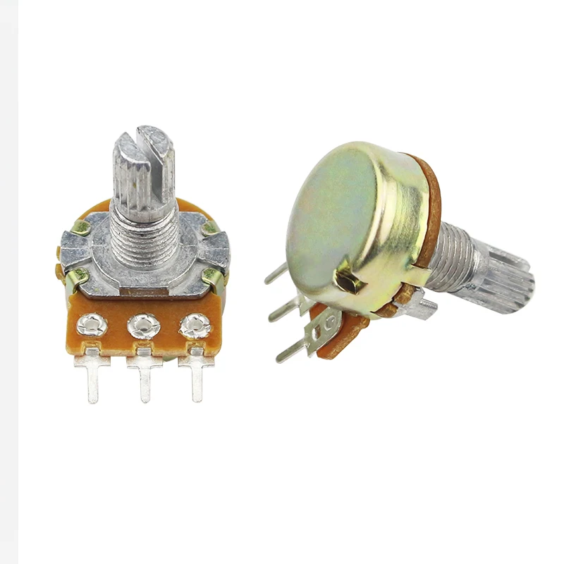 WH148 B1K B10K B100K линейный потенциометр 15 мм вал с гайками и шайбами|potentiometer 15mm|potentiometer