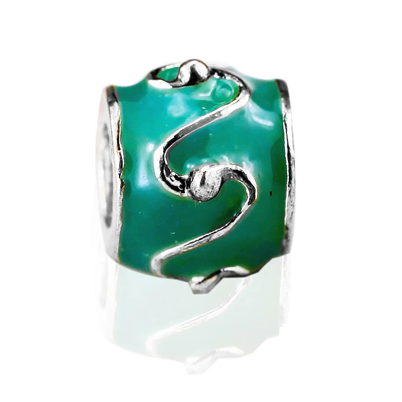 Браслет с серебряной пластиной и синей эмалью Подарочный браслет подвеской из