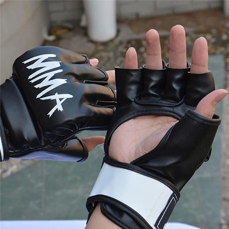 BONSEM бренд Для мужчин женщин PU половина боксерские перчатки ММА WWV армейские