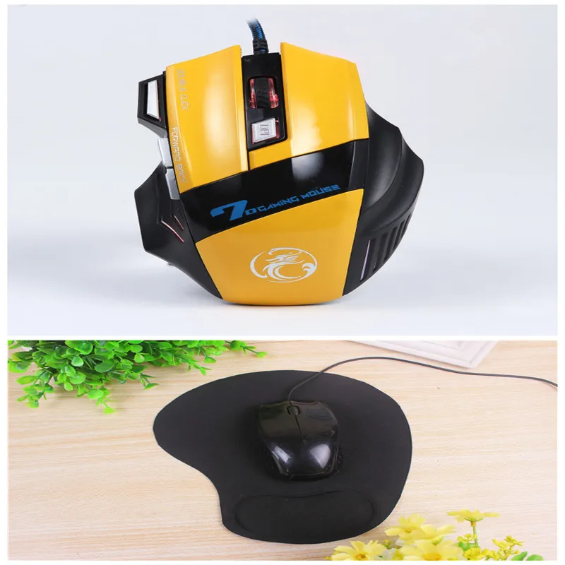 5000 DPI 6 Button Mouse Gamer Gaming Multi Color LED Optical USB Wired Mouse+ Small Pad | Компьютеры и офис