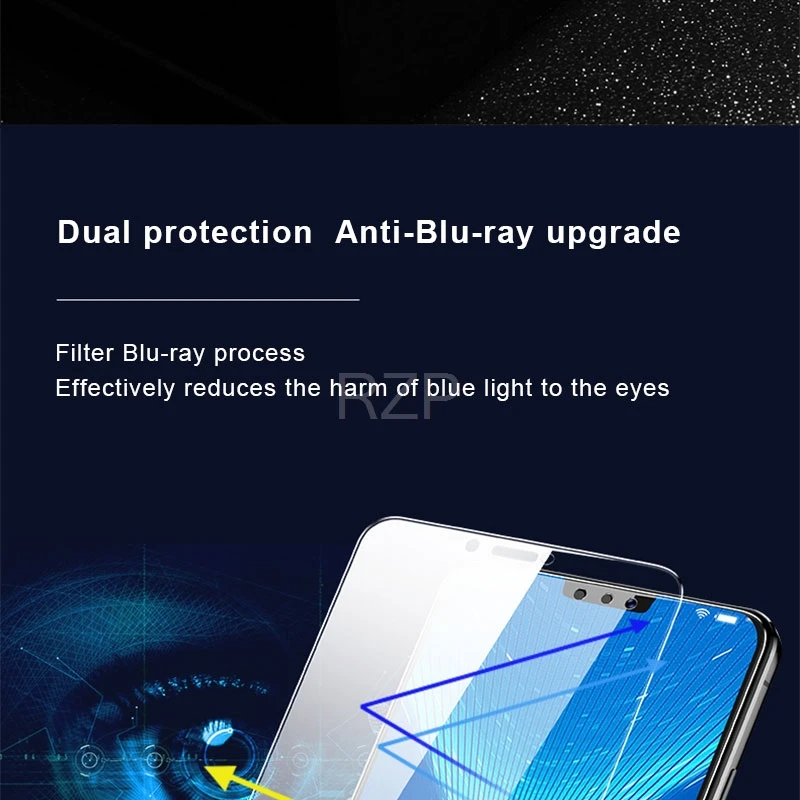 RZP 3 шт 9H полное покрытие из закаленного стекла для huawei Honor 8 8X 8C Защита экрана для huawei Honor 8X8 C Защитная стеклянная пленка