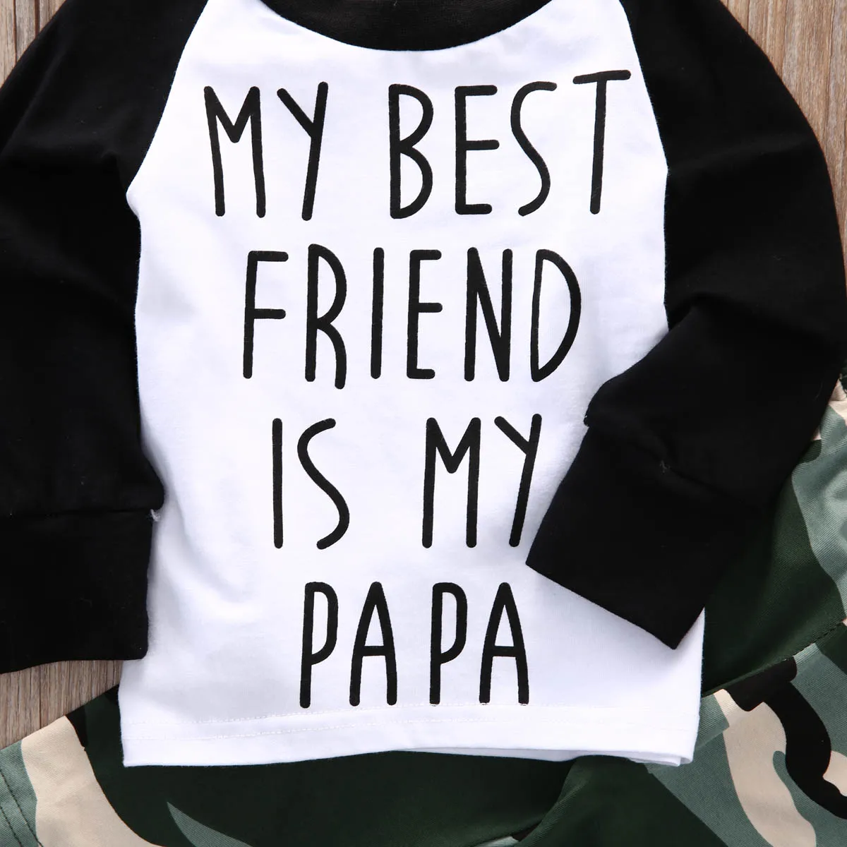 2pcs Set 2018 Newborn Infant Baby Boy Clothes Girls Patchwork T-shirt My Best Friend Tops+Camouflage Legging Outfits | Детская одежда и